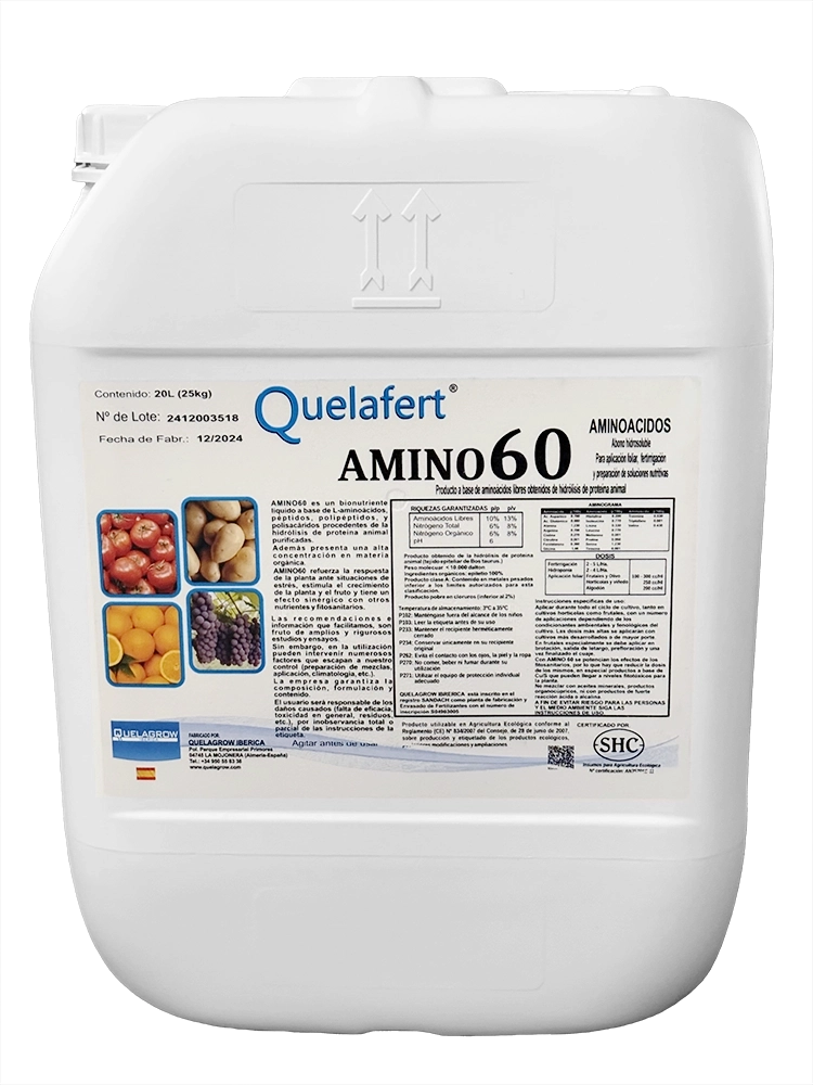 Aminoácidos de origen animal, de proteína de piel de vaca, bioestimulante