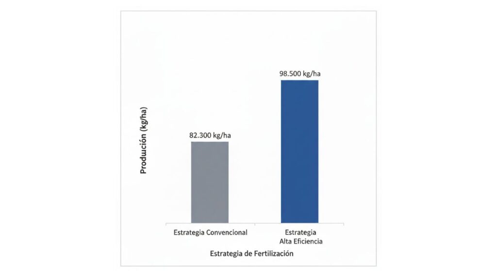 comparativa produccion con fertilizacion alta eficiencia