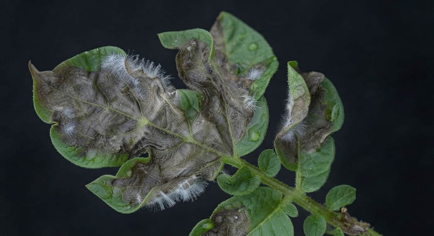mildiu plaga en hoja patata